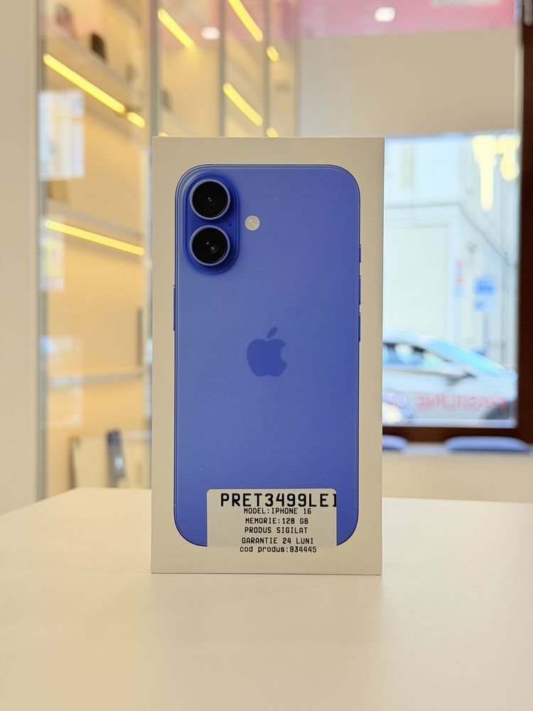 Magazin Apple | iPhone 16 | Sigilat | Ultramarine | 128GB | Cu Garantie | In Rate